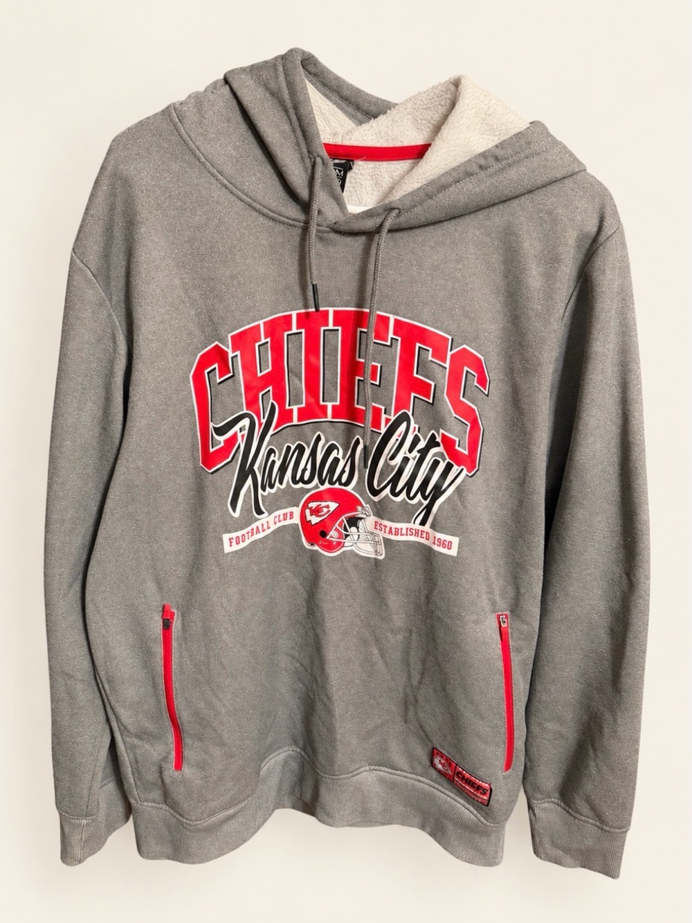 NFL Kansas City Chiefs Gray & Red Crewneck Sweatshirt
